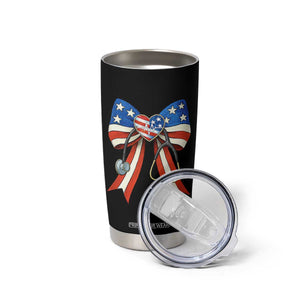Funny 4th Of July Nurse American Flag Coquette Bow Tumbler Cup TS11 Print Your Wear