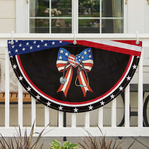 Funny 4th Of July Nurse American Flag Coquette Bow Patriotic Fan Flag