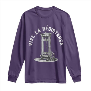 Funny Vive La Resistance Long Sleeve Shirt Femme Feminist Vintage Guillotine TS11 Purple Print Your Wear