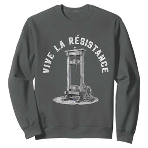 Funny Vive La Resistance Sweatshirt Femme Feminist Vintage Guillotine TS11 Dark Heather Print Your Wear