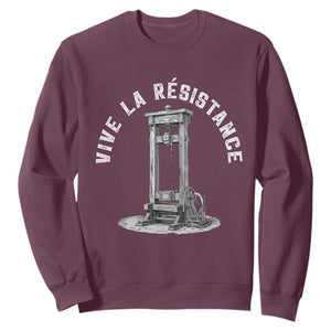 Funny Vive La Resistance Sweatshirt Femme Feminist Vintage Guillotine TS11 Maroon Print Your Wear