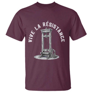 Funny Vive La Resistance T Shirt Femme Feminist Vintage Guillotine TS11 Maroon Print Your Wear