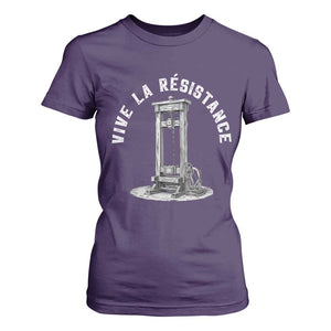 Funny Vive La Resistance T Shirt For Women Femme Feminist Vintage Guillotine TS11 Purple Print Your Wear