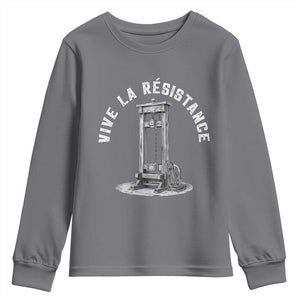 Funny Vive La Resistance Youth Sweatshirt Femme Feminist Vintage Guillotine TS11 Charcoal Print Your Wear