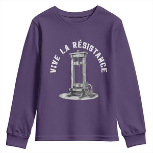 Funny Vive La Resistance Youth Sweatshirt Femme Feminist Vintage Guillotine TS11 Purple Print Your Wear