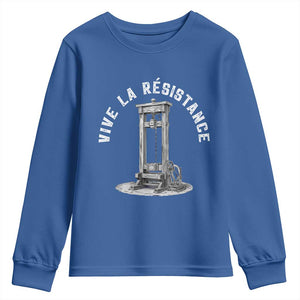 Funny Vive La Resistance Youth Sweatshirt Femme Feminist Vintage Guillotine TS11 Royal Blue Print Your Wear