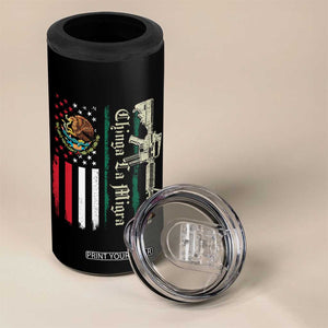 Funny Chinga La Migra 4 in 1 Can Cooler Tumbler Gun Vintage Mexican Flag TS11 Print Your Wear