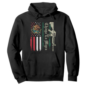 Funny Chinga La Migra Hoodie Gun Vintage Mexican Flag TS11 Black Print Your Wear