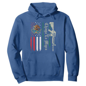 Funny Chinga La Migra Hoodie Gun Vintage Mexican Flag TS11 Royal Blue Print Your Wear