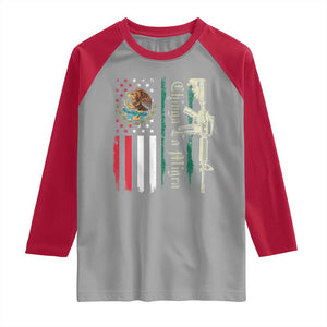 Funny Chinga La Migra Raglan Shirt Gun Vintage Mexican Flag TS11 Sport Gray Red Print Your Wear
