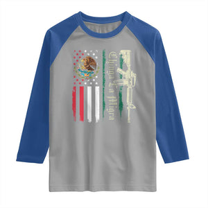 Funny Chinga La Migra Raglan Shirt Gun Vintage Mexican Flag TS11 Sport Gray Royal Print Your Wear