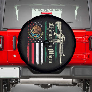 Funny Chinga La Migra Spare Tire Cover Gun Vintage Mexican Flag TS11 Black Print Your Wear