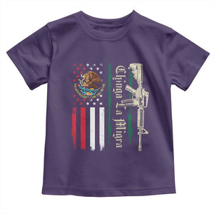 Funny Chinga La Migra Toddler T Shirt Gun Vintage Mexican Flag TS11 Purple Print Your Wear