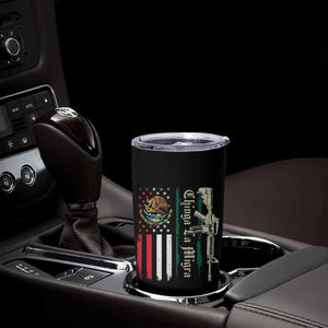 Funny Chinga La Migra Tumbler Cup Gun Vintage Mexican Flag TS11 Print Your Wear