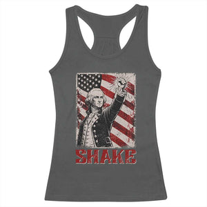 Shake And Bake George Washington 4th of July Couple Matching Racerback Tank Top TS11 Dark Heather Print Your Wear