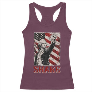 Shake And Bake George Washington 4th of July Couple Matching Racerback Tank Top TS11 Maroon Print Your Wear