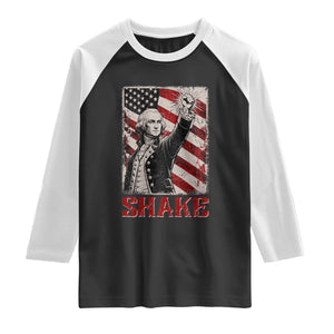 Shake And Bake George Washington 4th of July Couple Matching Raglan Shirt
