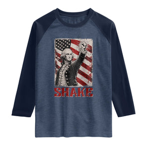 Shake And Bake George Washington 4th of July Couple Matching Raglan Shirt