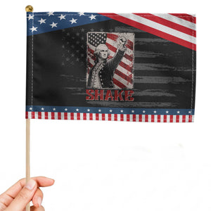 Shake And Bake George Washington 4th of July Couple Matching Patriotic Handheld Flag