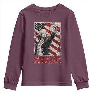 Shake And Bake George Washington 4th of July Couple Matching Youth Sweatshirt TS11 Maroon Print Your Wear