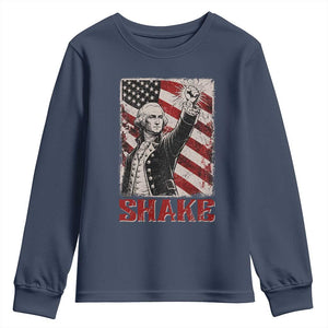 Shake And Bake George Washington 4th of July Couple Matching Youth Sweatshirt TS11 Navy Print Your Wear