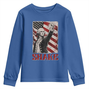 Shake And Bake George Washington 4th of July Couple Matching Youth Sweatshirt TS11 Royal Blue Print Your Wear