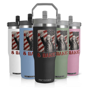 Shake And Bake Benjamin Franklin 4th of July Couple Matching Flip Straw Tumbler