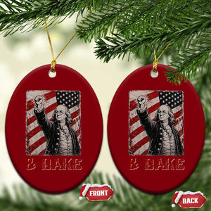 Shake And Bake Benjamin Franklin 4th of July Couple Matching Ceramic Ornament