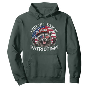 I Put The Tism In Patriotism Hoodie Patriotic Raccoon 4th of July