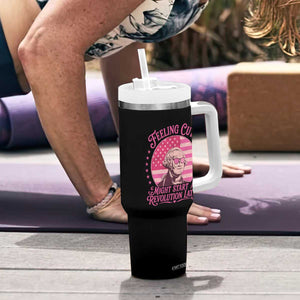 Feeling Cute Might Start A Revolution Later Tumbler With Handle George Washington 4th of July