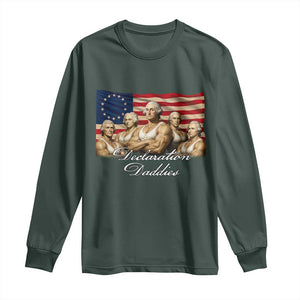 Declaration Daddies Funny 4th of July Founding Fathers Long Sleeve Shirt Vintage Betsy Ross Flag