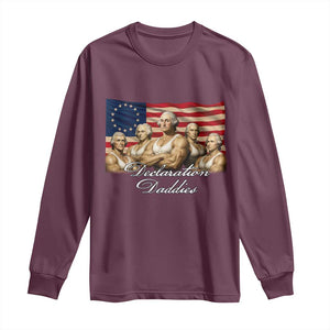 Declaration Daddies Funny 4th of July Founding Fathers Long Sleeve Shirt Vintage Betsy Ross Flag