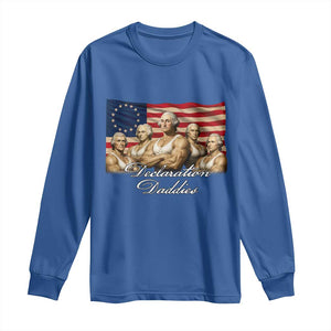 Declaration Daddies Funny 4th of July Founding Fathers Long Sleeve Shirt Vintage Betsy Ross Flag