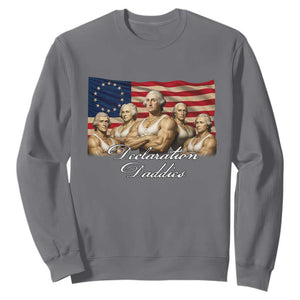 Declaration Daddies Funny 4th of July Founding Fathers Sweatshirt Vintage Betsy Ross Flag