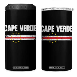 Cape Verde Pride Vintage Cape Verdean Flag 10 Stars 4 in 1 Can Cooler Tumbler
