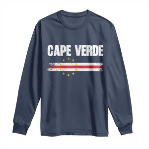 Cape Verde Pride Vintage Cape Verdean Flag 10 Stars Long Sleeve Shirt
