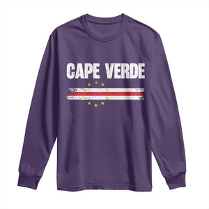 Cape Verde Pride Vintage Cape Verdean Flag 10 Stars Long Sleeve Shirt