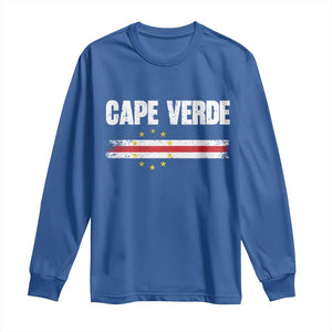 Cape Verde Pride Vintage Cape Verdean Flag 10 Stars Long Sleeve Shirt
