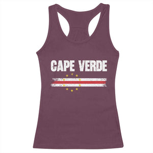 Cape Verde Pride Vintage Cape Verdean Flag 10 Stars Racerback Tank Top