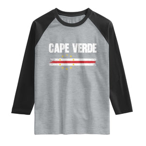 Cape Verde Pride Vintage Cape Verdean Flag 10 Stars Raglan Shirt