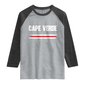 Cape Verde Pride Vintage Cape Verdean Flag 10 Stars Raglan Shirt