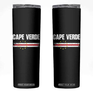Cape Verde Pride Vintage Cape Verdean Flag 10 Stars Skinny Tumbler