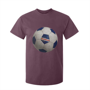 Cabo Verde Football Vintage Soccer Ball Graphic T Shirt For Kid