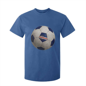 Cabo Verde Football Vintage Soccer Ball Graphic T Shirt For Kid