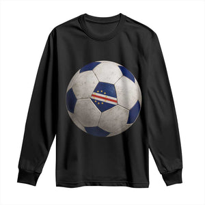 Cabo Verde Football Vintage Soccer Ball Graphic Long Sleeve Shirt