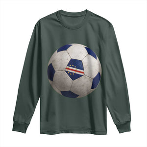 Cabo Verde Football Vintage Soccer Ball Graphic Long Sleeve Shirt
