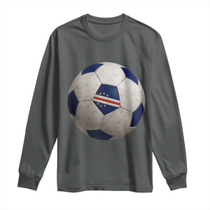 Cabo Verde Football Vintage Soccer Ball Graphic Long Sleeve Shirt