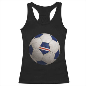 Cabo Verde Football Vintage Soccer Ball Graphic Racerback Tank Top