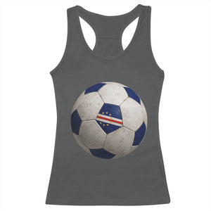 Cabo Verde Football Vintage Soccer Ball Graphic Racerback Tank Top