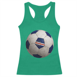 Cabo Verde Football Vintage Soccer Ball Graphic Racerback Tank Top